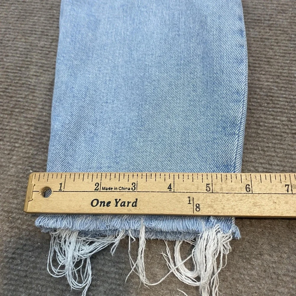 J.Crew‎ Jeans Womens 28 Light Blue 10in High-Rise Skinny Distressed Raw Hem